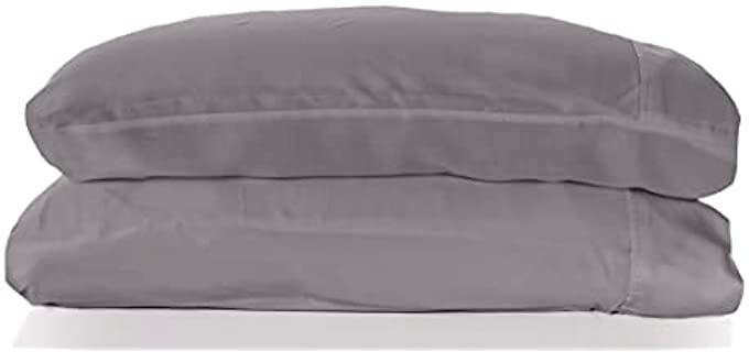 KICKEE Bamboo Pillowcases, 100% Viscose from Bamboo, Silky Soft Sateen Weave, Queen and King Sizes (Feather, King)