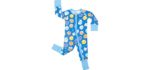 Little Sleepies Baby Boy Pajama, Bamboo Viscose Zippy PJs, Blue Cookies & Milk, 3-6M