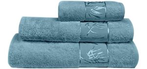 Marmaris Co. Bamboo Towels Set of 3 Luxury Bath Towel, Hand Towel, and Face Towel Set Complete Towels Set for Bathroom