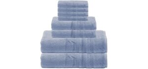 Mosobam 700 GSM Luxury Bamboo 8pc Large Oversized Bathroom Set, Allure Blue, 2 Bath Towels 30X58 2 Hand Towels 16X30 4 Face Washcloths (Wash Cloth) 13X13, Turkish Towel Sets, Quick Dry
