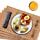 NETEHA Natural Bamboo Placemat-4 Pack- Set of Wooden Square Placemats, Suitable for Non-Slip and Resistant Bamboo Table Placemats in Restaurants and Kitchen