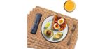 NETEHA Natural Bamboo Placemat-4 Pack- Set of Wooden Square Placemats, Suitable for Non-Slip and Resistant Bamboo Table Placemats in Restaurants and Kitchen