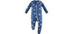 Owlivia Bamboo Footie Pajamas, Baby Boy Girl Sleep 'N Play, Zip Front Non-Slip Footed Sleeper Pjs(6-12 Months, Dandelion)