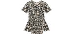 Posh Peanut Baby Short Sleeve Skirt Bodysuit - Infant Girl Clothes - Viscose from Bamboo (18-24 Months) Lana Leopard Tan