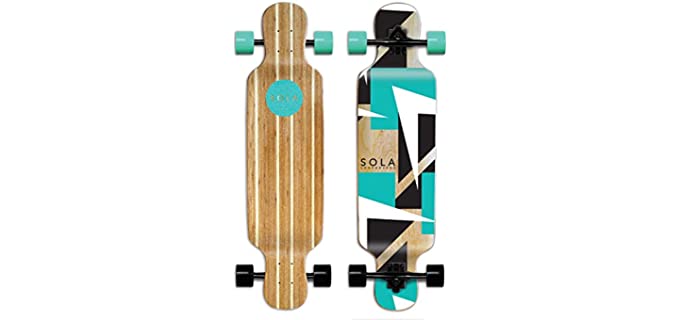 SOLA Bamboo Premium Graphic Design Complete Longboard Skateboard - 36 to 38 inch (Future)