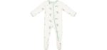 Soft Bamboo Footies, 2-Way Zipper, Unisex, 0-3 Months, Turtle