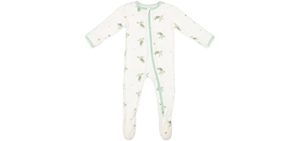 Soft Bamboo Footies, 2-Way Zipper, Unisex, 0-3 Months, Turtle