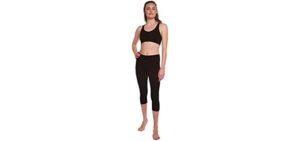 Spun Bamboo Women's Bamboo Viscose/Organic Cotton Capri Leggings - Yoga Workout Comfort Fit Ultra Soft Breathable Pant Black