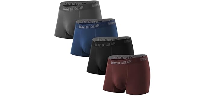 5Mayi Bamboo Viscose Boxer Briefs for Men - Pack of No Open Fly Trunks