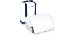 Aricove Cooling Weighted Blanket for Adults, 17 lbs, Full/Queen Size Weighted Blanket, 60x80 inches, Silky Soft Bamboo Viscose, Machine Washable, White