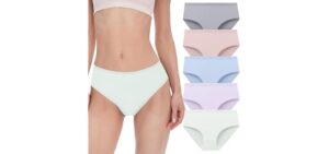BAMBOO COOL Womens Underwear Mesh Breathable Moisture-Wicking Briefs, Soft & Lightweight Ladies Panties, 5-Pack