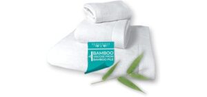 BedVoyage Luxury Towels, 3pc Set, 600 GSM, Ultra Soft Viscose derived from Bamboo Bath Towel, Super Absorbent, Extra Large – 1 Bath Size, 1 Hand Towel, 1 Washcloth (White)