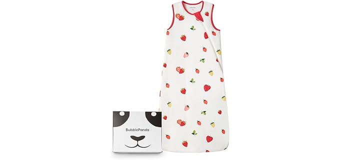 BubblePanda Rayon Made from Bamboo Sleep Sack 6-12 Months 1.0 Tog Soft Toddler Sleeping Sack for Babies 2-Way Zipper Baby Wearable Blanket