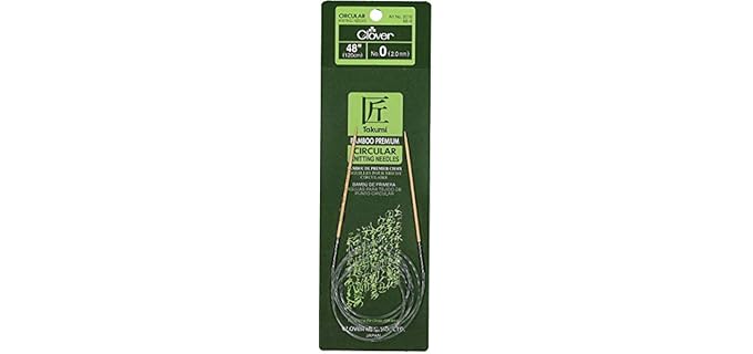 Clover Bamboo Circular Knitting Needles Takumi, 48-Inch Size 0