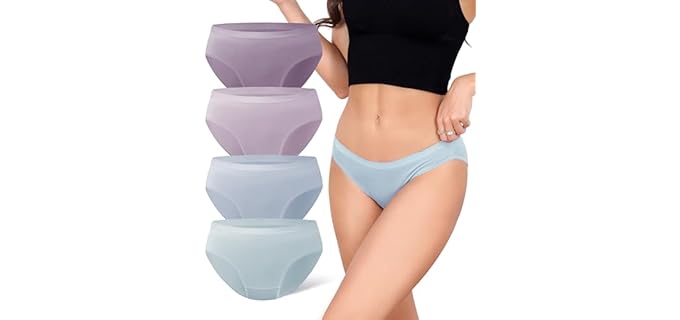 DAVID ARCHY Womens Underwear, Bamboo Rayon Underwear Women, Moisture Wicking Panties, Soft & Breathable, 4 Pack