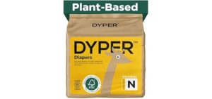 DYPER - Baby Diapers Hypoallergenic Cloth Alternative Day & Overnight Protection - Made with Plant-Based* & Honest Ingredients - Size 0 (34 Count)