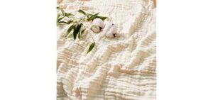 David's Home Ultra Soft Cooling Muslin Blanket King 60% Rayon Derived from Bamboo 40% Cotton, Breathable Lightweight Cozy Gauze Layer for Hot Sleepers All Season,Elegant Home Decoration,Nutural