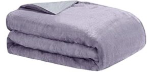 Dream Lab Amethyst and Quartz Crystal Cooling Reversible Weighted Blanket with Removable Cover, 15 Pounds, Lavender