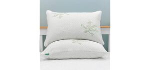 Elif Home Goods 2 Pack King Size Rayon Derived from Bamboo Pillow, Shredded Memory Foam Bed Pillows Sets for Side, Back and Stomach Sleepers, Washable Cover, Cooling and Adjustable, King (Pack of 2)