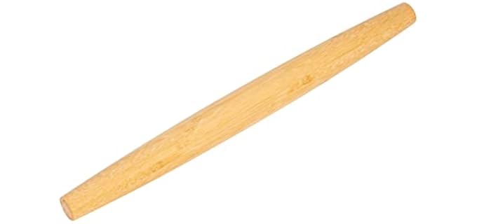 HONGLIDA Classic French Rolling Pins Bamboo Wooden Rolling Pin for Baking Pizza Dough Pie Cookie, 18-Inch