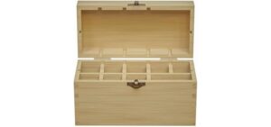Handmade Bamboo Storage Box for Storing Gold Silver Platinum Jewelry Testing Kit Acids Chemicals 9 slots
