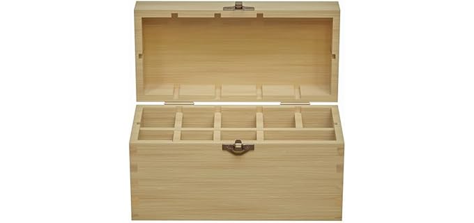 Handmade Bamboo Storage Box for Storing Gold Silver Platinum Jewelry Testing Kit Acids Chemicals 9 slots