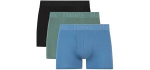 Hanes Men's Supersoft Underwear, Viscose from Bamboo, Boxer Briefs, Black/Green/Blue-Trunk