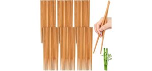 Jucoan 100 Pairs Reusable Bamboo Chopsticks, 9.5 Inches Bamboo Chop Sticks, Lightweight Wooden Chopsticks for Noodles, Sushi, Home, Party, Restaurant