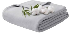 King Size Blanket, 70% Rayon (Derived from Bamboo) and 30% Cotton, Lightweight Jacquard Weave, Breathable and Soft Summer Blanket for Bed or Couch, 108” x 90”, Grey