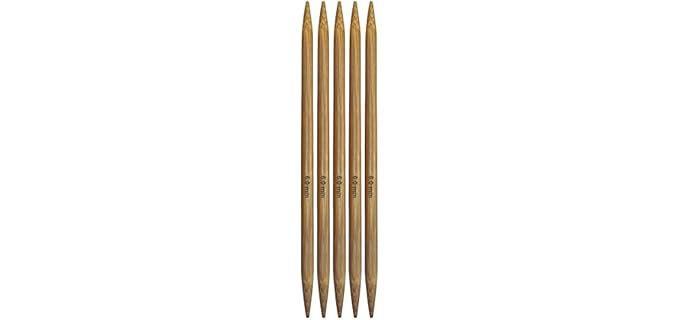 Mdoker Bamboo Double Pointed Knitting Needles Carbonized Bamboo Knitting Needle 7.9 inch(20cm) Length for Handmade Creative DIY Knitting Yarn Projects,Size US 10(6mm)