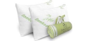 Memory Foam Bamboo Pillows King Size Set of 2 [Adjustable] for Sleeping - Cool & Breathable Cover with Zipper Rayon Derived from Bamboo Pilllowcase - Relieves Neck Pain - Back/Stomach/Side Sleeper