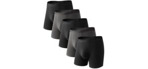 Natural Feelings Men's Underwear Viscose from Bamboo Boxer Briefs Underwear Pack for Men, Black Grey, X-Large