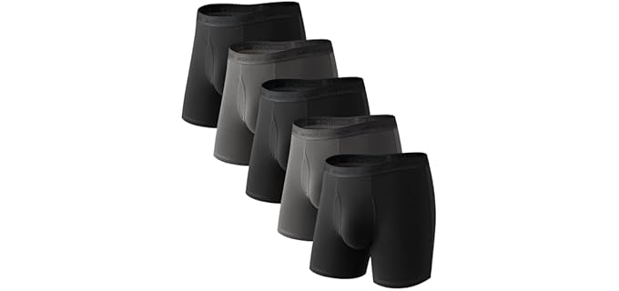 Natural Feelings Men's Underwear Viscose from Bamboo Boxer Briefs Underwear Pack for Men, Black Grey, X-Large