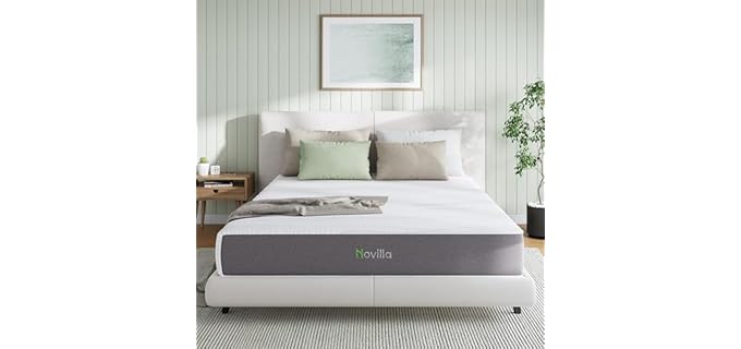 Novilla Queen Mattress, 12 Inch Gel Memory Foam Queen Size Mattress in a Box, Bamboo Charcoal Foam & Breathable Cover for Clean, Peaceful Sleep, Supportive & Pressure Relieving, CertiPUR-US Certified
