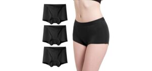 OEIOEI Women's Boy Shorts Underwear Bamboo Rayon Breathable Soft Stretch Boxer Briefs Panties 3 Pack(Blackberry,Medium)