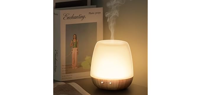 Onaboviva Glass Essential Oil Diffuser, 180ml Ultrasonic Aroma Diffusers for Essential Oil Large Room Diffuser, Auto-Off Timer Night Light for Gift Home Office Bedroom