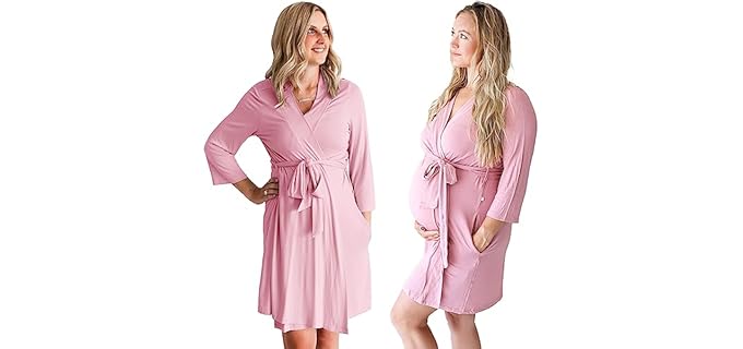 Posh Peanut SOLID COLOR - DUSTY ROSE - ROBE - L/XL 8-14