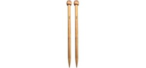 Weabetfu Bamboo Knitting Needle Straight Single Pointed 10-inch Length Knitting Needles for Handmade DIY Knitting,US Size 11(8mm)