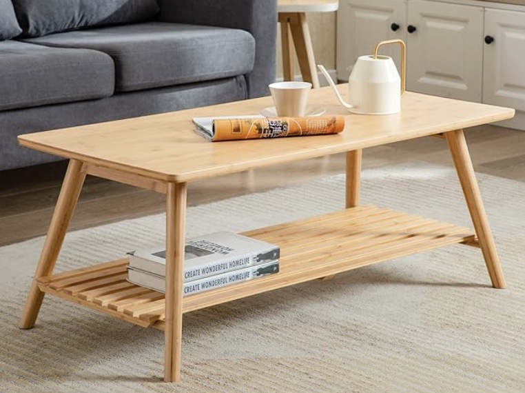 Well-Crafted Bamboo Coffee Table Features
