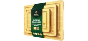 Wooden Cutting Boards for Kitchen Meal Prep & Serving - Bamboo Wood Cutting Board Set - Charcuterie & Chopping Butcher Block for Meat - Kitchen Gadgets Gift
