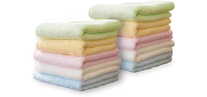 Yoofoss Luxury Washcloths Towel Set 10 Pack Baby Wash Cloth for Bathroom-Hotel-Spa-Kitchen Multi-Purpose Fingertip Towels & Face Cloths