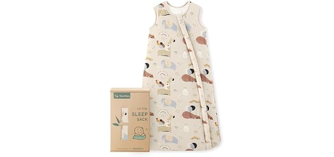 Yoofoss Rayon Made from Bamboo Baby Sleep Sack 0-6 Months 1.0 Tog Baby Wearable Blanket, Super Soft Infant Toddler Sleeping Sack 2-Way Zipper