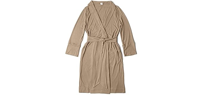 goumikids Viscose Made from Bamboo/Organic Cotton Womens Robe (Sandstone M/L)