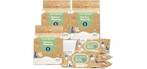ECO BOOM bamboo Baby Wipes | natural | 100% Plant-Based | Unscented & Hypoallergenic for Sensitive Skin | 99% Water | 16 Pack, 960 Count Bulk Buy