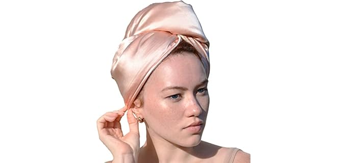 Pure Silk Hair Towel | Silk Towel for Hair Satin Hair Towel Silk Hair Wrap Curly Hair Towel Plopping Towel Curly Hair Plop Bamboo Viscose Cotton | Sustainable Handmade in FL