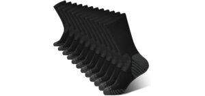 BAMBOO COOL Men's Crew Socks Athletic Running Sports Socks, Cushioned Moisture Wicking, Breathable Arch Support 6 Pack Black